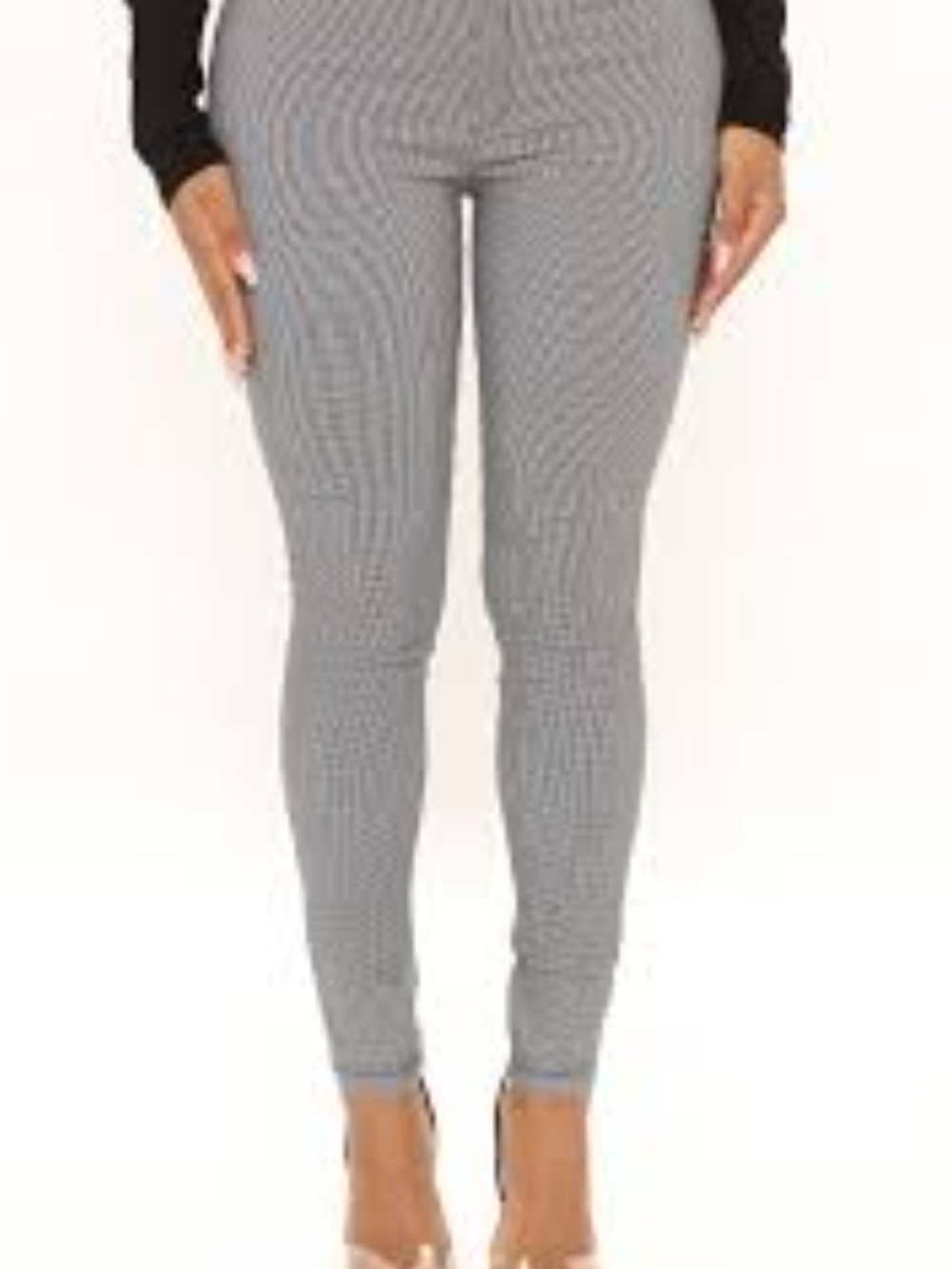 Fashion Nova Black & White Checked Skinny Pants